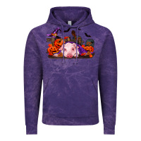 Cloud Purple Halloween Baby Pig Vintage Hoodie - RanaPortraitStore