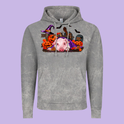 Halloween Baby Pig Vintage Hoodie Designed By Ranaportraitstore