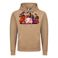 Vintage Coffee Halloween Baby Pig Vintage Hoodie - RanaPortraitStore