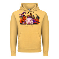Vintage Mustard Halloween Baby Pig Vintage Hoodie - RanaPortraitStore