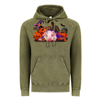 Vintage Olive Halloween Baby Pig Vintage Hoodie - RanaPortraitStore
