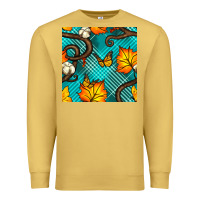 Antique Gold autumn leaves seamless pattern Premium Sweatshirt - BundleAndBundleShop