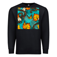 Black autumn leaves seamless pattern Premium Sweatshirt - BundleAndBundleShop