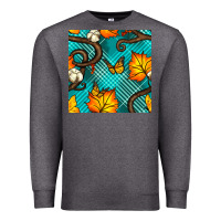 Charcoal Heather autumn leaves seamless pattern Premium Sweatshirt - BundleAndBundleShop