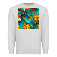 Dove Grey autumn leaves seamless pattern Premium Sweatshirt - BundleAndBundleShop
