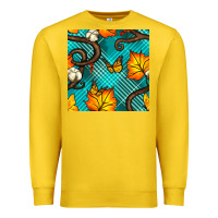 Lemon autumn leaves seamless pattern Premium Sweatshirt - BundleAndBundleShop