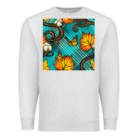 Oatmeal Heather autumn leaves seamless pattern Premium Sweatshirt - BundleAndBundleShop