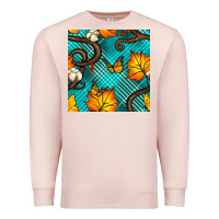 Pale Pink autumn leaves seamless pattern Premium Sweatshirt - BundleAndBundleShop