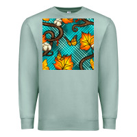 Seafoam autumn leaves seamless pattern Premium Sweatshirt - BundleAndBundleShop
