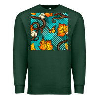 Sports Green autumn leaves seamless pattern Premium Sweatshirt - BundleAndBundleShop