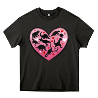 Asphalt dinosaur valentine heart Heavy Core Tee - MaliasSmallBusiness
