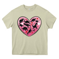 Mossy dinosaur valentine heart Heavy Core Tee - MaliasSmallBusiness