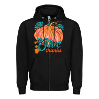 Black Give Thanks Zipper Hoodie - FaDigitalArtStudio