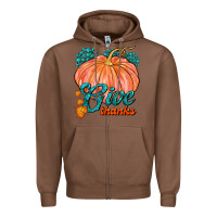 Chestnut Give Thanks Zipper Hoodie - FaDigitalArtStudio