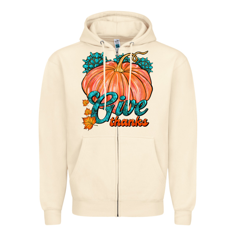 Give Thanks Zipper Hoodie by FaDigitalArtStudio | Teevron