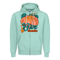 Seafoam Give Thanks Zipper Hoodie - FaDigitalArtStudio
