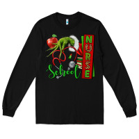 Black Christmas Character Nurse Long Sleeve Tee - NancyCooperArtShop