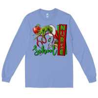 Colony Blue Christmas Character Nurse Long Sleeve Tee - NancyCooperArtShop