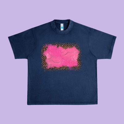 Gemstone Pink Leopard Background Urban Heavy Tee Designed By Jahusdesignshop