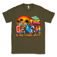 Army Green the beach is my happy place Classic Tee - Artiststas