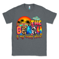 Charcoal Heather the beach is my happy place Classic Tee - Artiststas