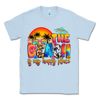 Dusty Blue the beach is my happy place Classic Tee - Artiststas