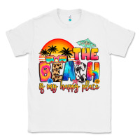 White the beach is my happy place Classic Tee - Artiststas