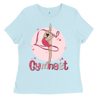 Baby Blue gymnast Ladies Tee - MaliasSmallBusiness