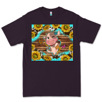Plum western cute cow with sunflower Premium Tee - NancyCooperArtShop