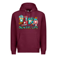 Burgundy Dental Life Dentist Coffee Cups Premium Hoodie - FaDigitalArtStudio
