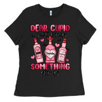 Black dear cupid just bring something strong Ladies Tee - MaliasSmallBusiness