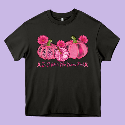 In October We Wear Pink Pumpkins Heavy Core Tee Designed By Adodesignshop