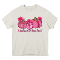 Cream in october we wear pink pumpkins Heavy Core Tee - AdoDesignShop