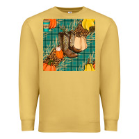 Antique Gold fall boot seamless pattern Premium Sweatshirt - BundleAndBundleShop