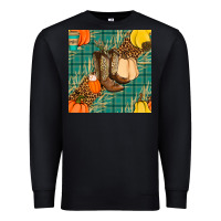 Black fall boot seamless pattern Premium Sweatshirt - BundleAndBundleShop