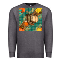 Charcoal Heather fall boot seamless pattern Premium Sweatshirt - BundleAndBundleShop