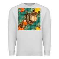 Dove Grey fall boot seamless pattern Premium Sweatshirt - BundleAndBundleShop