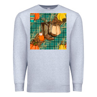 Heather Grey fall boot seamless pattern Premium Sweatshirt - BundleAndBundleShop