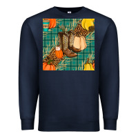 Navy fall boot seamless pattern Premium Sweatshirt - BundleAndBundleShop