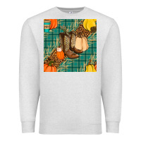 Oatmeal Heather fall boot seamless pattern Premium Sweatshirt - BundleAndBundleShop