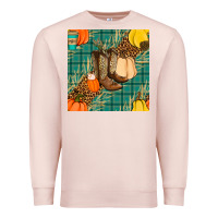 Pale Pink fall boot seamless pattern Premium Sweatshirt - BundleAndBundleShop