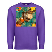 Purple fall boot seamless pattern Premium Sweatshirt - BundleAndBundleShop