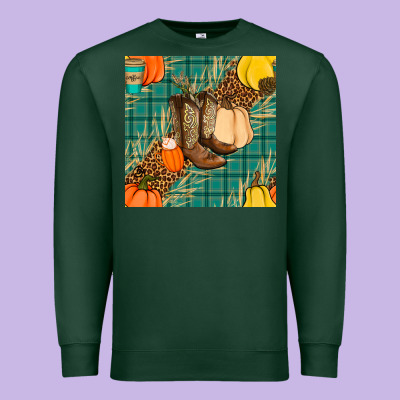 Fall Boot Seamless Pattern Premium Sweatshirt Designed By Bundleandbundleshop