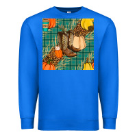 True Royal fall boot seamless pattern Premium Sweatshirt - BundleAndBundleShop