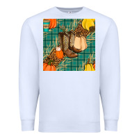 White fall boot seamless pattern Premium Sweatshirt - BundleAndBundleShop