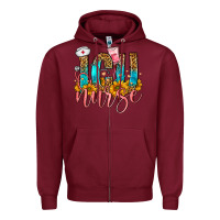 Burgundy Western ICU Intensive Care Unit Nurse Zipper Hoodie - FaDigitalArtStudio