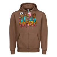 Chestnut Western ICU Intensive Care Unit Nurse Zipper Hoodie - FaDigitalArtStudio