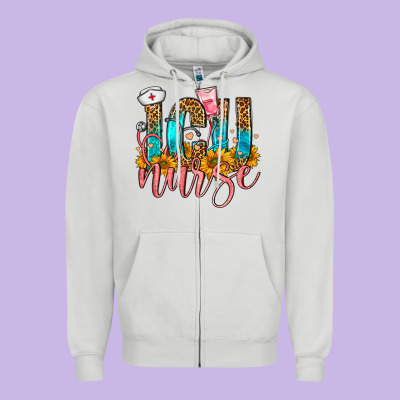 Western Icu Intensive Care Unit Nurse Zipper Hoodie Designed By Fadigitalartstudio
