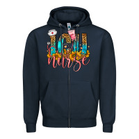 Navy Western ICU Intensive Care Unit Nurse Zipper Hoodie - FaDigitalArtStudio