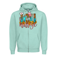Seafoam Western ICU Intensive Care Unit Nurse Zipper Hoodie - FaDigitalArtStudio